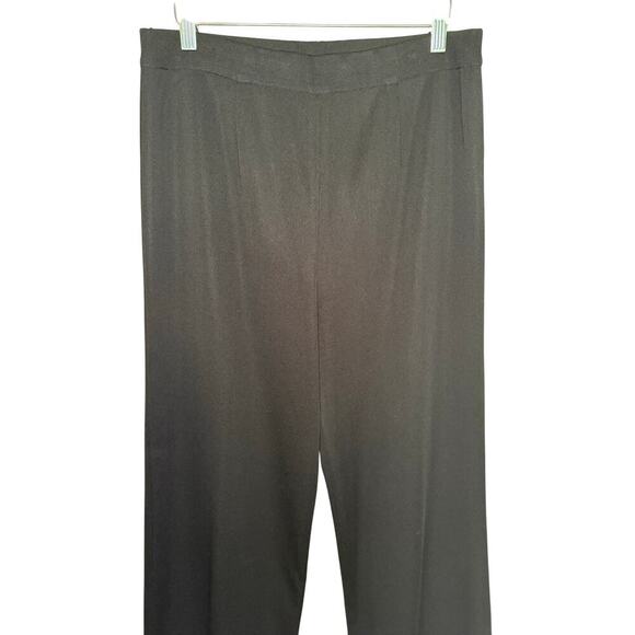 Exclusively Misook Pull On Elastic Waist Pants Women’s Size M Black Acrylic - Picture 2 of 5